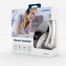 foto de AURICULARES GEMBIRD MHS-001-GW BLANCO BRILLANTE MICROFONO ALAMBRICO 3.5MM