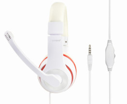foto de AURICULARES GEMBIRD MHS-03-WTRD BLANCO ROJO MICROFONO ALAMBRICO 3.5MM
