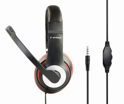 foto de AURICULARES GEMBIRD MHS-03-BKRD NEGRO ROJO MICROFONO ALAMBRICO 3.5MM