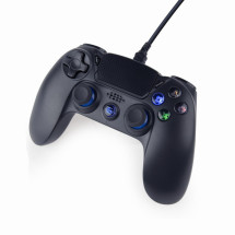 foto de MANDO DE JUEGO GEMBIRD CON VIBRACION CON CABLE PARA PLAYSTATION 4 O PC, NEGRO