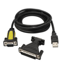 foto de CONVERSOR AISENS USB A SERIE A/M-RS232 DB9/M DB25/M NEGRO 1.8M