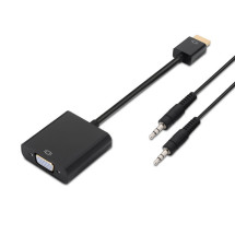 foto de CONVERSOR AISENS HDMI A/M-SVGA/H+JACK 3.5/H NEGRO 10CM+1.0M