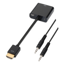foto de CONVERSOR AISENS HDMI A/M-SVGA/H+JACK 3.5/H NEGRO 10CM+1.0M