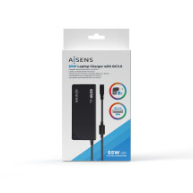 foto de CARGADOR PORTATIL AISENS 65W AUTOMATICO 9 CONECTORES USB-A QC3.0 NEGRO