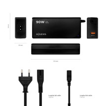 foto de CARGADOR AISENS 90W AUTOMATICO UNI. PORTATIL 12 CONECTORES USB-A QC3.0 NEGRO