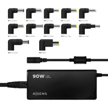 foto de CARGADOR AISENS 90W AUTOMATICO UNI. PORTATIL 12 CONECTORES USB-A QC3.0 NEGRO