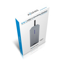 foto de HUB AISENS 9 EN 1 USB-C DOCK HDMI RJ45 3xUSB PD AUDIO SD MICRO SD GRIS 15CM