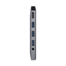 foto de HUB AISENS 9 EN 1 USB-C DOCK HDMI RJ45 3xUSB PD AUDIO SD MICRO SD GRIS 15CM