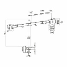 foto de SOPORTE AISENS MESA GIRA. INCLI. 2 MONITOR 8KG 3 PIVOTES 2 BRAZOS 13-32 NEGRO