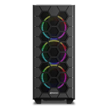 foto de CAJA ATX SHARKOON RGB HEX 2XUSB3.0 SIN FUENTE NEGRO