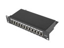 foto de PATCH PANEL LANBERG 12 PUERTOS 1U 10 CAT.6 BLINDADO NEGRO