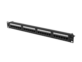 foto de PATCH PANEL LANBERG 24 PUERTOS 1U 19” CAT.6A UTP NEGRO