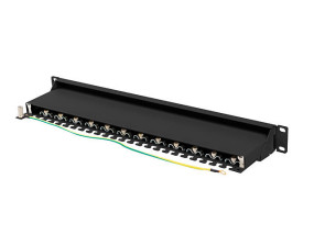 foto de PATCH PANEL LANBERG 24 PUERTOS 1U 19” CAT.7 FTP NEGRO