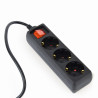 foto de REGLETA SAI GEMBIRD 3 SCHUKO INTER CON FUSIBLE 10 A ENC C14 CABLE 0 6 M NEGRO