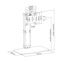 foto de SOPORTE MONITOR AISENS GIRATORIO E INCLINA MONITOR/TV 8KG 17-32 NEGRO