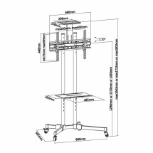 foto de SOPORTE SUELO RUEDAS AISENS BANDEJA DVD/CAMARA MONITOR/TV 50KG 37-70 NEGRO