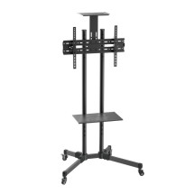 foto de SOPORTE SUELO RUEDAS AISENS BANDEJA DVD/CAMARA MONITOR/TV 50KG 37-70 NEGRO