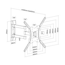 foto de SOPORTE MONITOR AISENS GIRATORIO INCLINABLE MONITOR/TV 30KG 32-55 (3 PIVOTES)