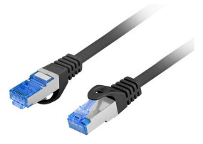 foto de CABLE RED LANBERG LATIGUILLO CAT.6A S/FTP LSZH CCA 1M NEGRO FLUKE  PASSED