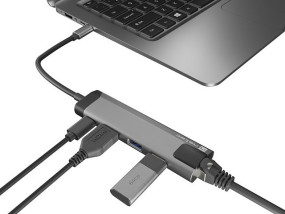foto de ADAPTADOR 5 IN 1 USB-C  NATEC FOWLER GO 2X USB 3.0 HUB, HDMI 4K, USB-C PD
