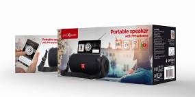 foto de ALTAVOZ PORTATIL GEMBIRD SPK-BT-17 COM RADIO FM 2X5W RMS BLUETOOTH NEGRO