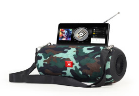 foto de ALTAVOZ PORTATIL GEMBIRD SPK-BT-17-CM COM RADIO FM 2X5W RMS BLUETOOTH CAMUFLAJE