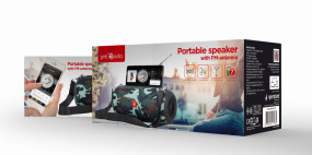foto de ALTAVOZ PORTATIL GEMBIRD SPK-BT-17-CM COM RADIO FM 2X5W RMS BLUETOOTH CAMUFLAJE