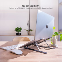 foto de SOPORTE ELEVADOR TOOQ ALUMINIO PLEGABLE PORTATILES GRIS