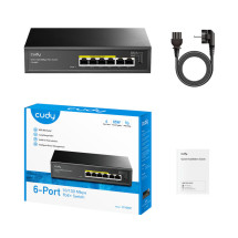foto de SWITCH CUDY 6-PORT 10/100M POE+ SWITCH 60W