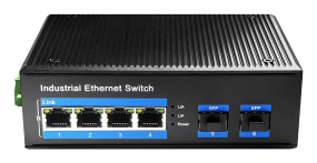foto de SWITCH CUDY 4-PORT GIGABIT INDUSTRIAL POE WITH 2 GIGABIT SFP PORT