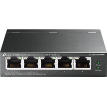 foto de SWITCH TP-LINK PROFESSIONAL 5 PORT GIGABIT EASY SMART 4 PORT POE+