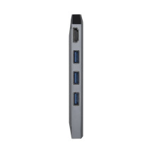 foto de HUB AISENS USB-C DOCK 8 EN 1 USB-C 1xHDMI 1xRJ45 3xUSB 1xPD 1xSD 1xMICR-SD 15CM