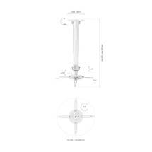foto de SOPORTE PROYECTOR TECHO AISENS UNIVERSAL GIRATORIO INCLINABLE EXTENSIBLE 13.5KG