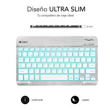 foto de TECLADO SUBBLIM SMART BACKLIT BLUETOOTH RETROILUMINDO SILVER