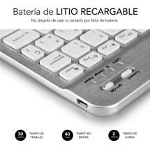 foto de TECLADO SUBBLIM SMART BACKLIT BLUETOOTH RETROILUMINDO SILVER