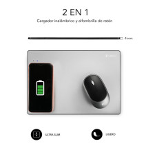 foto de CARGADOR SUBBLIM MOUSEPAD WIRELESS CHARGER ALUMINUM SILVER 10W