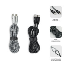 foto de CABLE SUBBLIM 2X PREMIUM USB C TO USB C ALU BLACK/SILVER