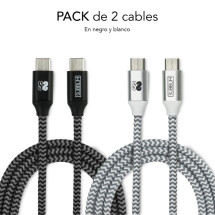 foto de CABLE SUBBLIM 2X PREMIUM USB C TO USB C ALU BLACK/SILVER
