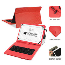 foto de FUNDA TABLET SUBBLIM KEYTAB PRO USB 10,1 RED