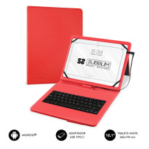 foto de FUNDA TABLET SUBBLIM KEYTAB PRO USB 10,1 RED