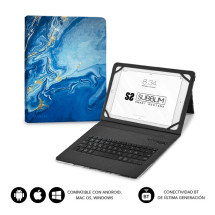foto de FUNDA TABLET SUBBLIM KEYTAB PRO BT TRENDY MARMOL AZUL