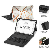 foto de FUNDA TABLET SUBBLIM KEYTAB PRO BT TRENDY MARMOL BLANCO