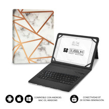 foto de FUNDA TABLET SUBBLIM KEYTAB PRO BT TRENDY MARMOL BLANCO