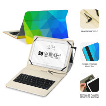 foto de FUNDA TABLET SUBBLIM KEYTAB USB 11 TRIANGULOS