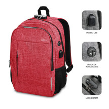 foto de MOCHILA SUBBLIM URBAN LOCK BACKPACK 16 RED