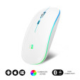 foto de RATON SUBBLIM LED DUAL FLAT RGB WHITE BLUETOOHT BATERIA RECARGABLE