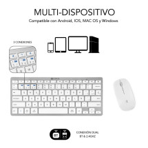 foto de COMBO TECLADO RATON SUBBLIM MULTIDISPOSITIVO BLUETOOTH PLATEADO/BLANCO
