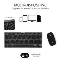 foto de COMBO TECLADO RATON SUBBLIM MULTIDISPOSITIVO BLUETOOTH GRIS/NEGRO