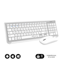 foto de COMBO TECLADO RATON SUBBLIM DUAL PRESTIGE BLUETOOTH PLATA/BLANCO