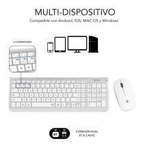 foto de COMBO TECLADO RATON SUBBLIM DUAL PRESTIGE BLUETOOTH PLATA/BLANCO